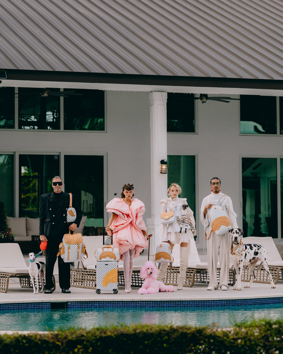 SPRAYGROUND® CROSS BODY EMBOSSED CREAM CHECK CARGO CROSSBODY
