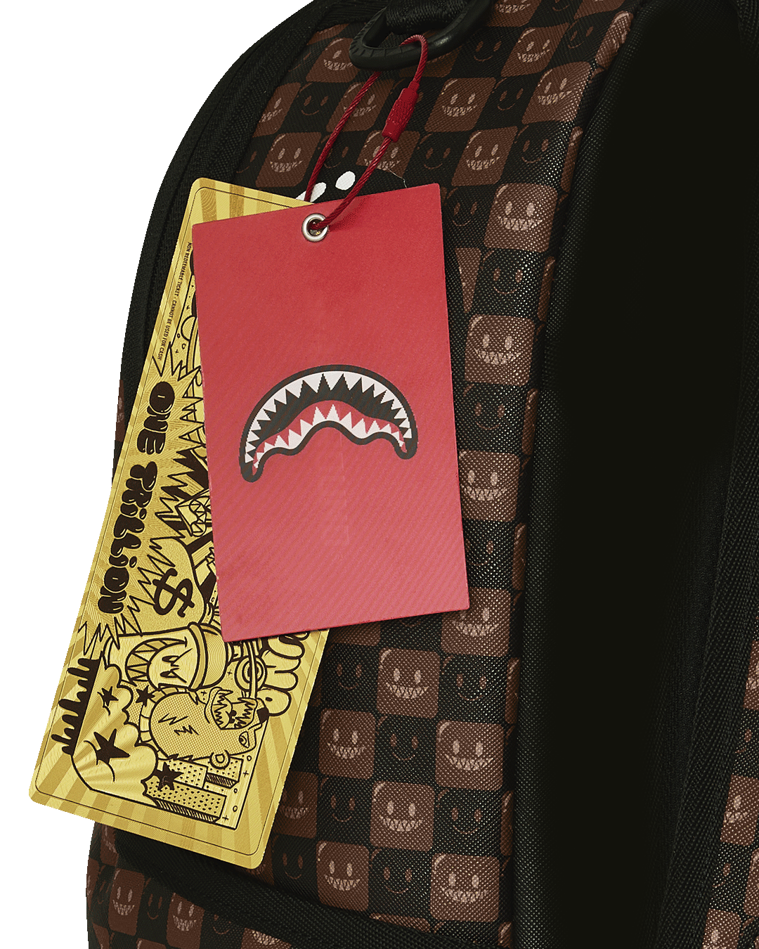 SPRAYGROUND® BACKPACK SHARKS IN PARIS WTF BUBBLE BROWN CHECK BACKPACK