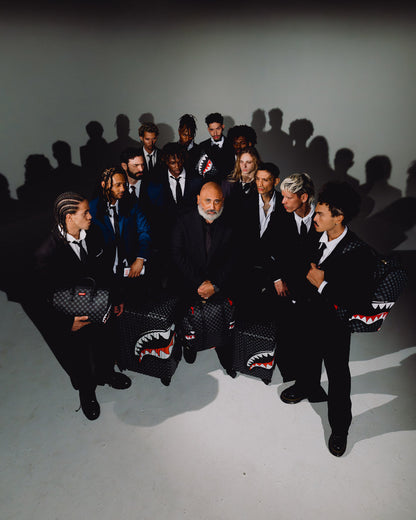 SPRAYGROUND® LUGGAGE SHARKS IN PARIS WTF BUBBLY BLACK CHECK FULL-SIZE LUGGAGE