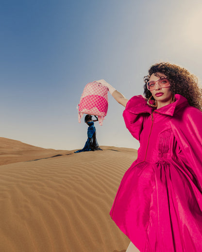 SPRAYGROUND® BACKPACK PINK SHARKS IN PARIS PATCH SAVAGE BACKPACK