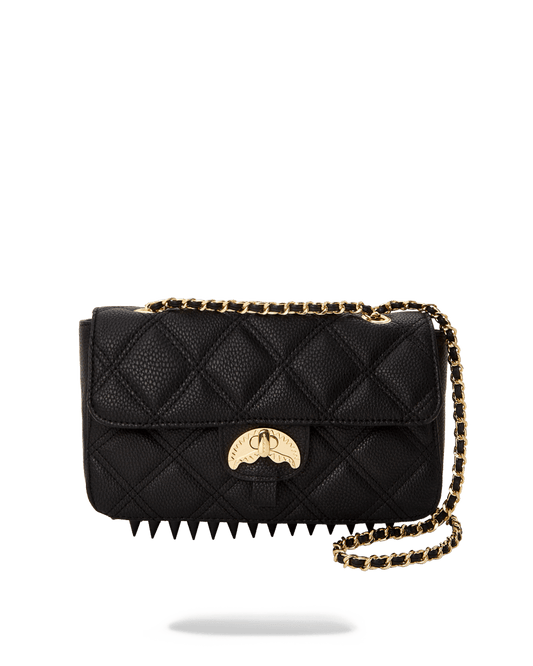 SPRAYGROUND® HANDBAG NOIR QUILT GOLD CHAIN SHARK HANDBAG