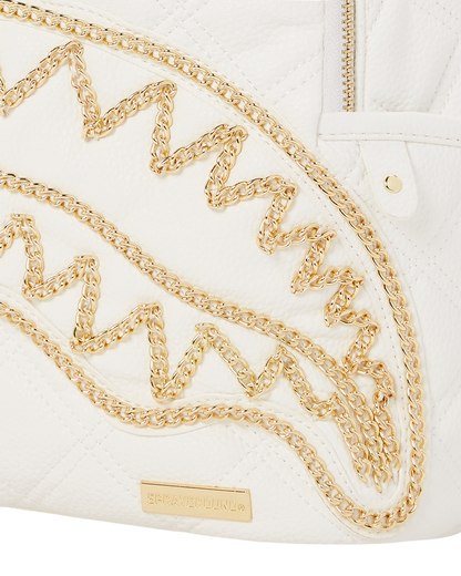 SPRAYGROUND® BACKPACK RIVIERA LE BLANC GOLD CHAIN SHARK SAVAGE BACKPACK