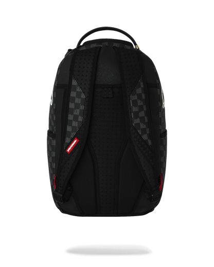 SPRAYGROUND® BACKPACK BLACK AND WHITE DRIP CHECK SHARK BACKPACK