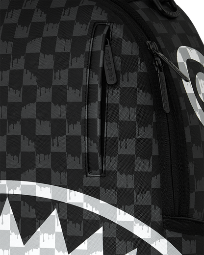 SPRAYGROUND® BACKPACK BLACK AND WHITE DRIP CHECK SHARK BACKPACK