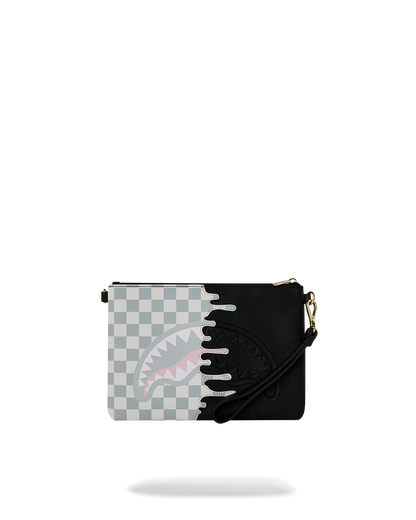 SPRAYGROUND® POUCHETTE CREAM CHECK SIDE DRIP CROSSOVER CLUTCH