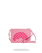 SPRAYGROUND® POUCHETTE PINK SHARKS IN PARIS PATCH CROSSOVER CLUTCH