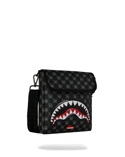 SPRAYGROUND® SLING SHARKS IN PARIS WTF BUBBLY BLACK CHECK MESSENGER SLING