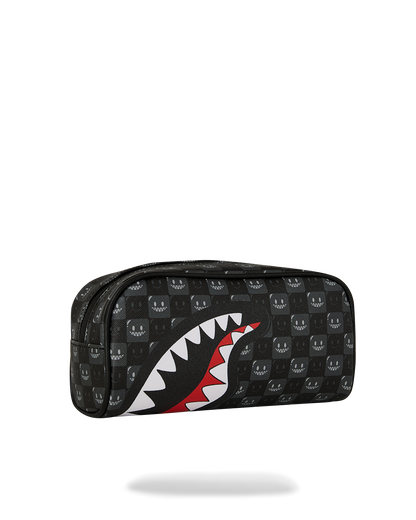SPRAYGROUND® POUCH SHARKS IN PARIS WTF BUBBLY BLACK CHECK POUCH