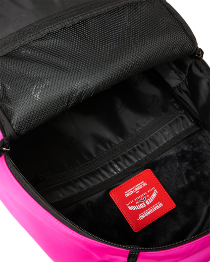 SPRAYGROUND® BACKPACK SHARK CENTRAL WHITE STENCIL SHARK PINK NYLON BACKPACK