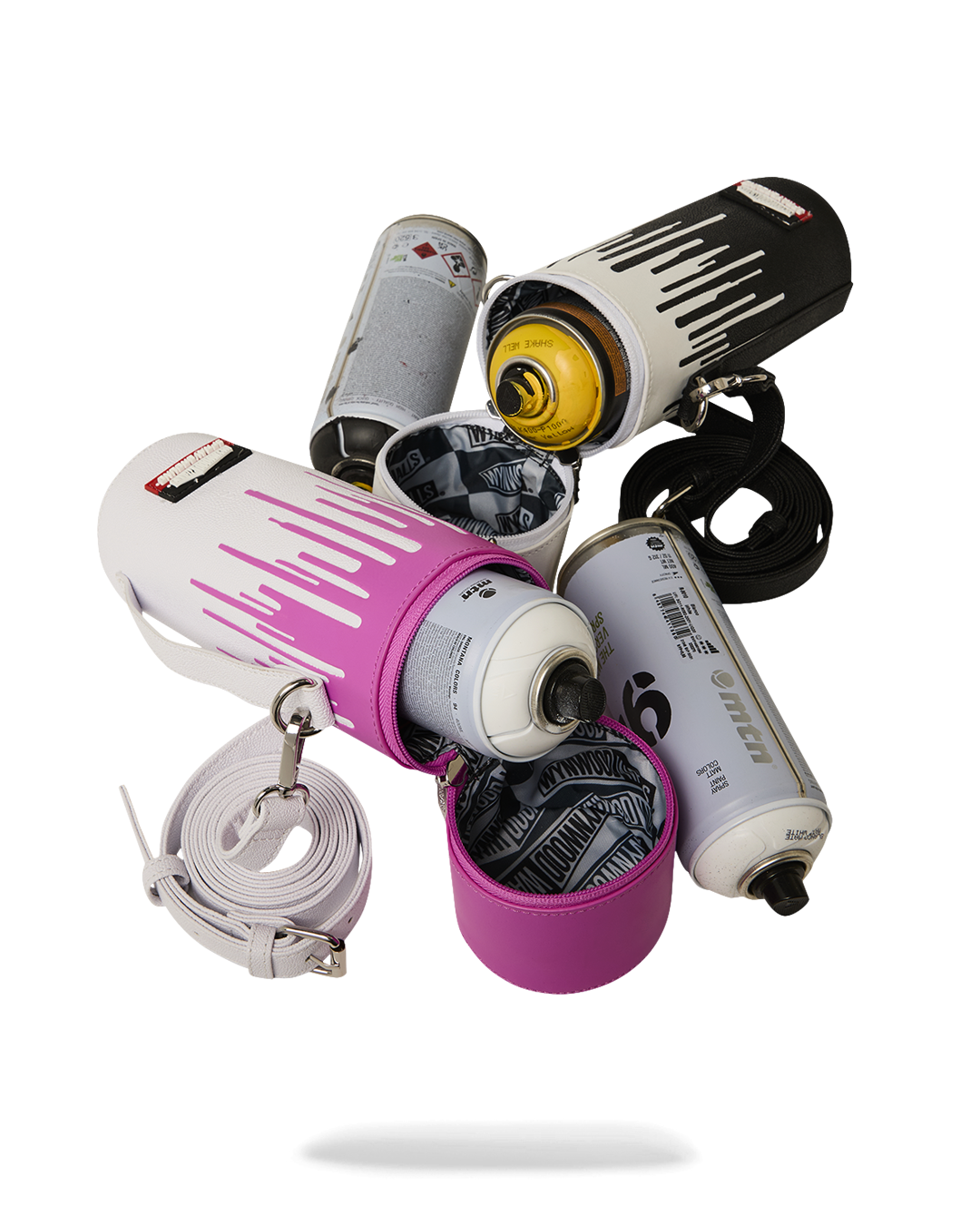 SPRAYGROUND® SPRAY PAINT CAN HOLDER WYNWOOD WALLS COLLAB WATER BOTTLE OR SPRAYCAN HOLDER (BLK/WHT)