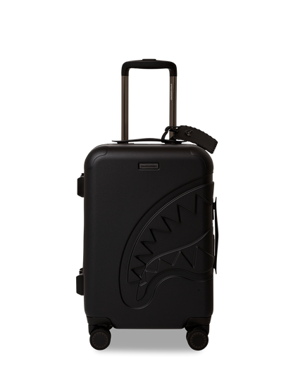 SPRAYGROUND® LUGGAGE REALITY CHECK SHARKNAUTICS HARDSHELL CARRY-ON JETBLACK LUGGAGE (GUNMETAL HARDWARE)
