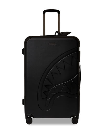 SPRAYGROUND® LUGGAGE REALITY CHECK SHARKNAUTICS HARDSHELL FULL-SIZE JETBLACK LUGGAGE (GUNMETAL HARDWARE)