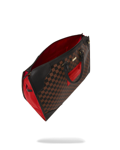 SPRAYGROUND® DUFFLE RED REDEMPTION PYRAMID DUFFLE