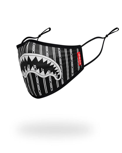SPRAYGROUND® FASHION MASK ADULT REVERSE SHARKS IN PARIS (BLACK) FORM FITTING FACE MASK