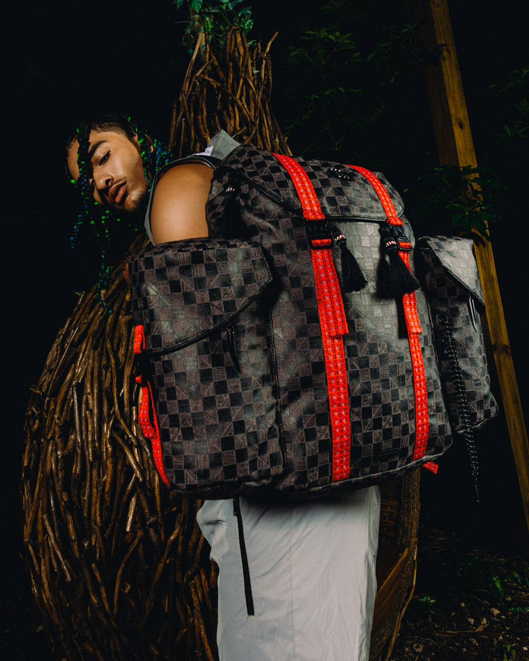 SPRAYGROUND® BACKPACK A.I. AFRICAN INTELLIGENCE MIDNIGHT MAGIC BACKPACK - SANDFLOWER COLLAB