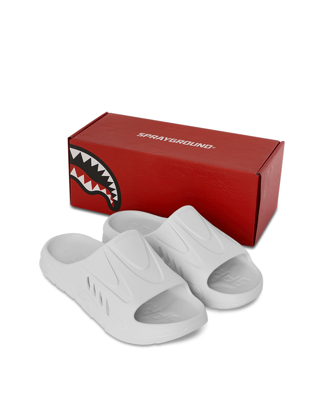 SPRAYGROUND® FOOTWEAR SHARKSLIDE: WHITE