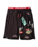 SPRAYGROUND® SWIM PATCH ALL-IN CORTO SWIM TRUNKS (BLACK)