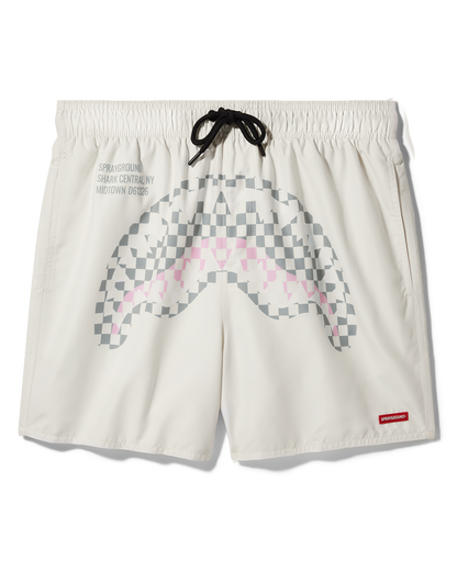 SPRAYGROUND® SWIM CREAM CHECK SHARK CENTRAL SWIM SHORTS