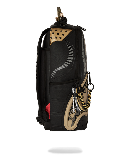 SPRAYGROUND® BACKPACK A.I. AFRICAN INTELLIGENCE SHARKS OF THE GOLD OCEAN BACKPACK - SANDFLOWER COLLAB